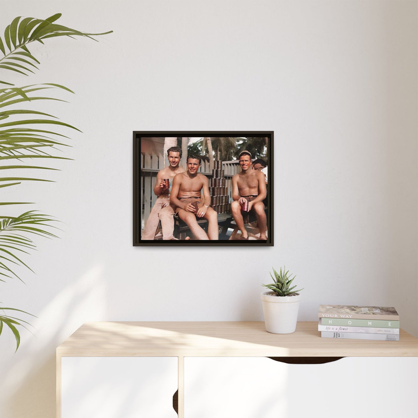 hommes 003 | Framed Vintage Photo - Matte Canvas