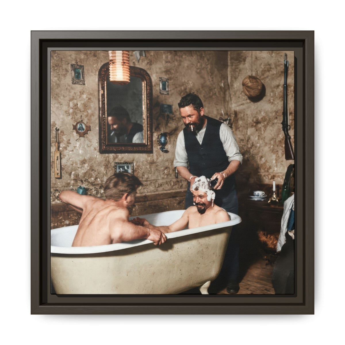 hommes 031 | Framed Vintage Photo - Matte Canvas2