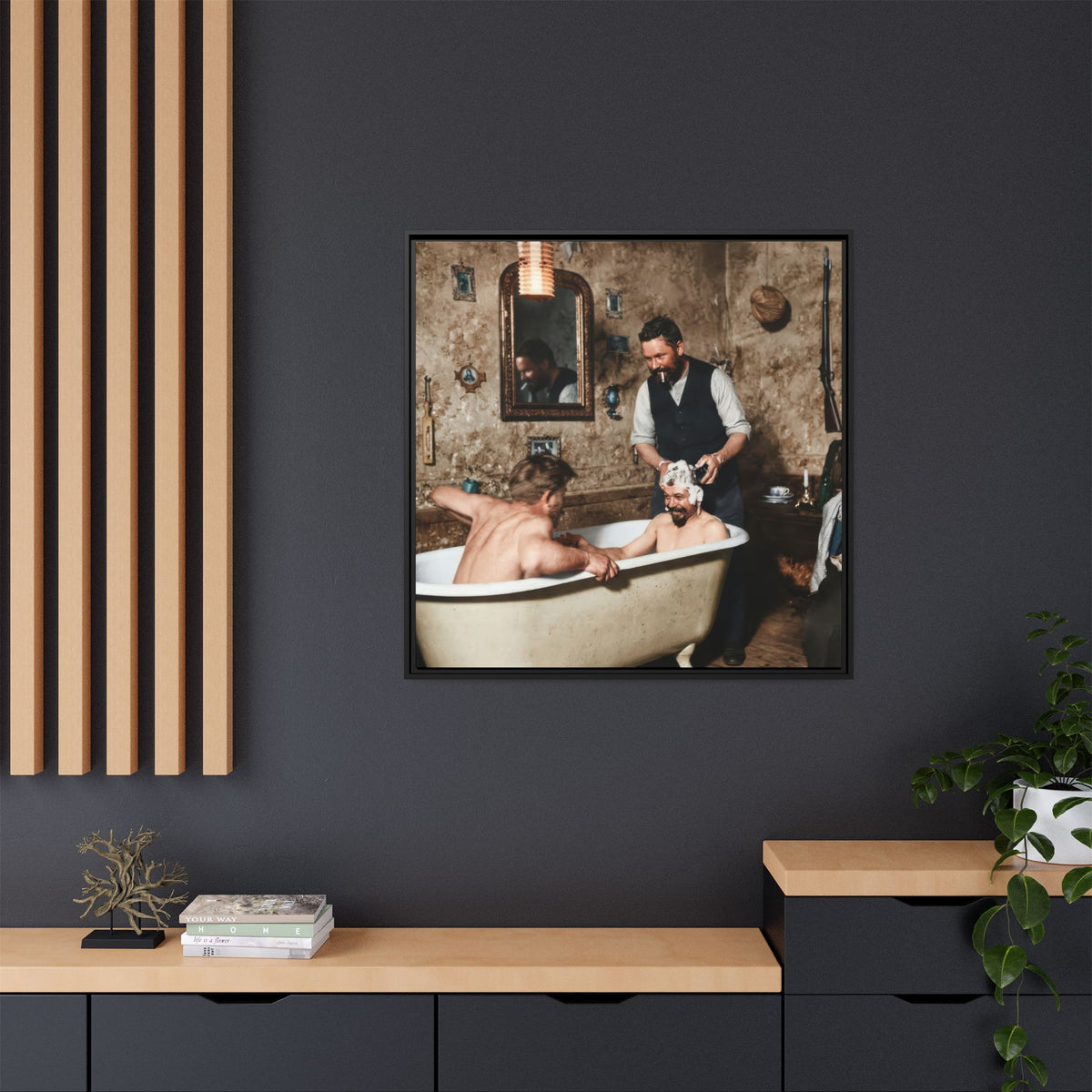 hommes 031 | Framed Vintage Photo - Matte Canvas2