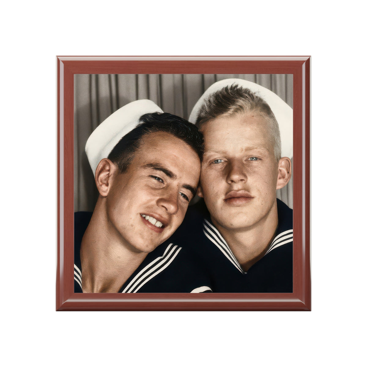Paire 158 | Vintage Photobooth Series | Two Sailors, Heads Together  Keepsake Box