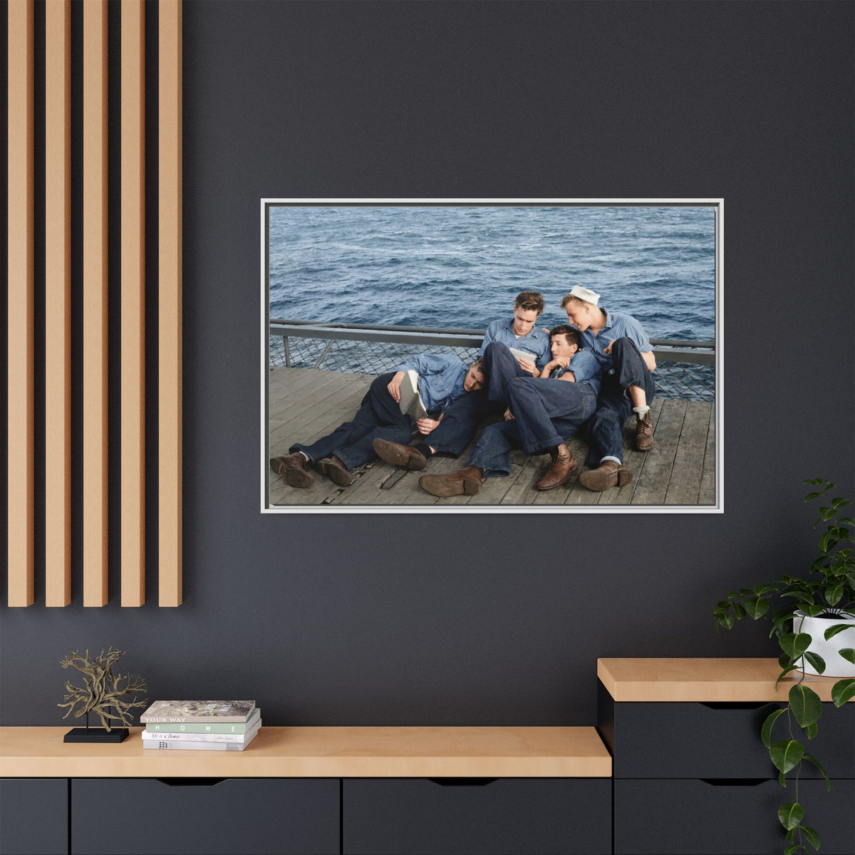 hommes 025 | Framed Vintage Photo - Matte Canvas