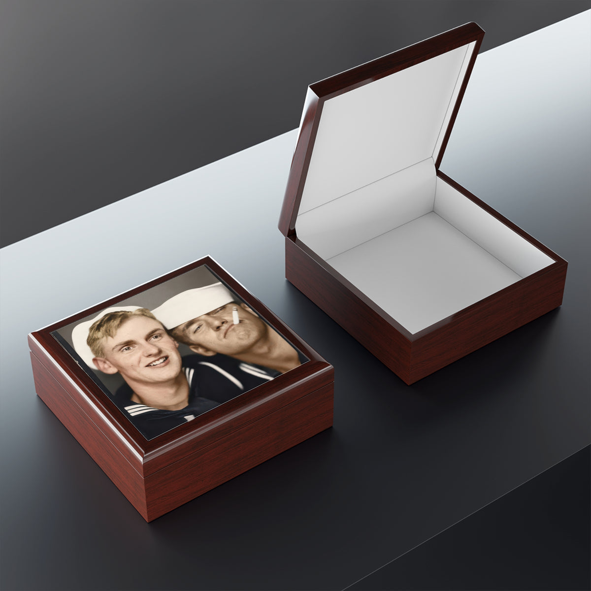 Paire 0153 | Vintage Photobooth Series | Two Sailors with Cigarette  Keepsake Box