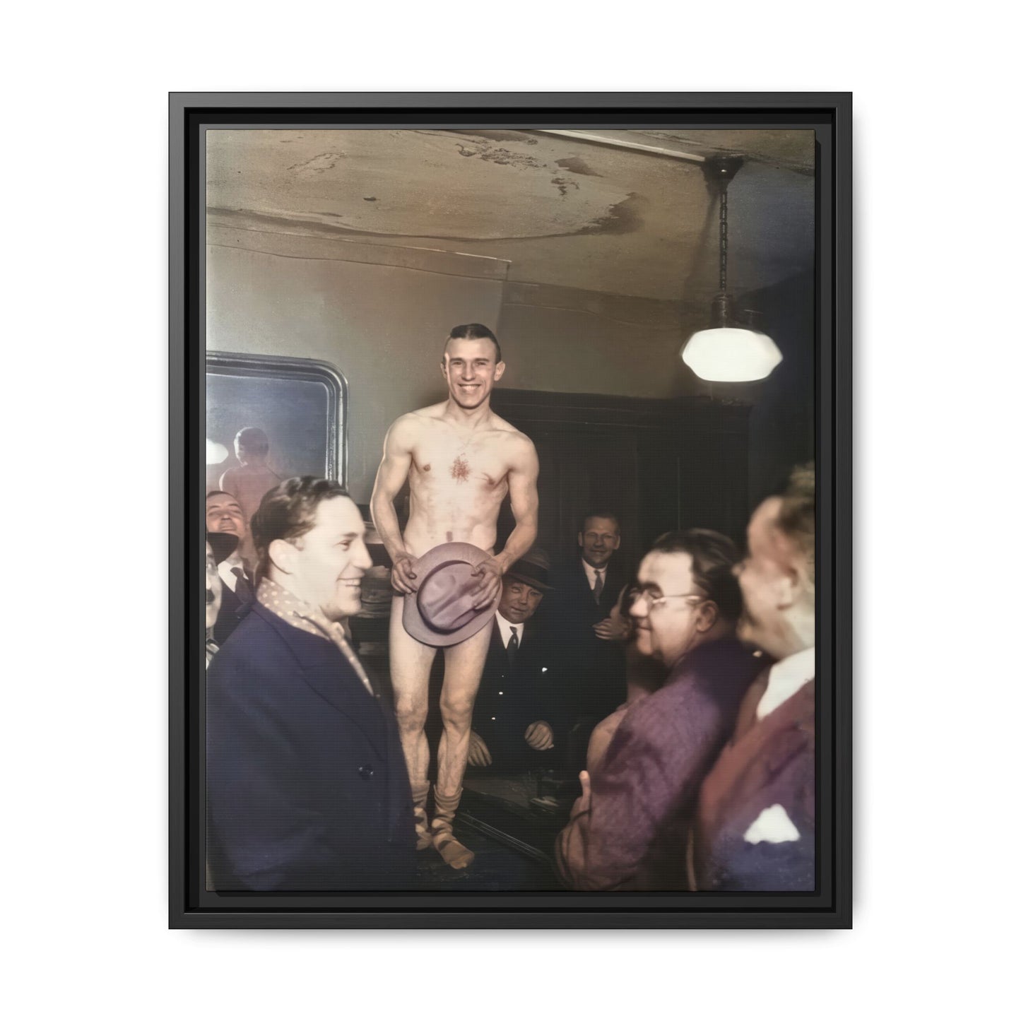 hommes 017 | Framed Vintage Photo - Matte Canvas