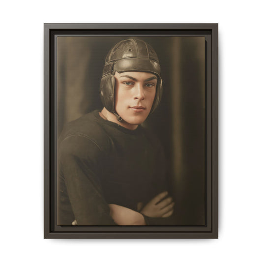 Historical sports photography featuring early football athlete studio portrait 