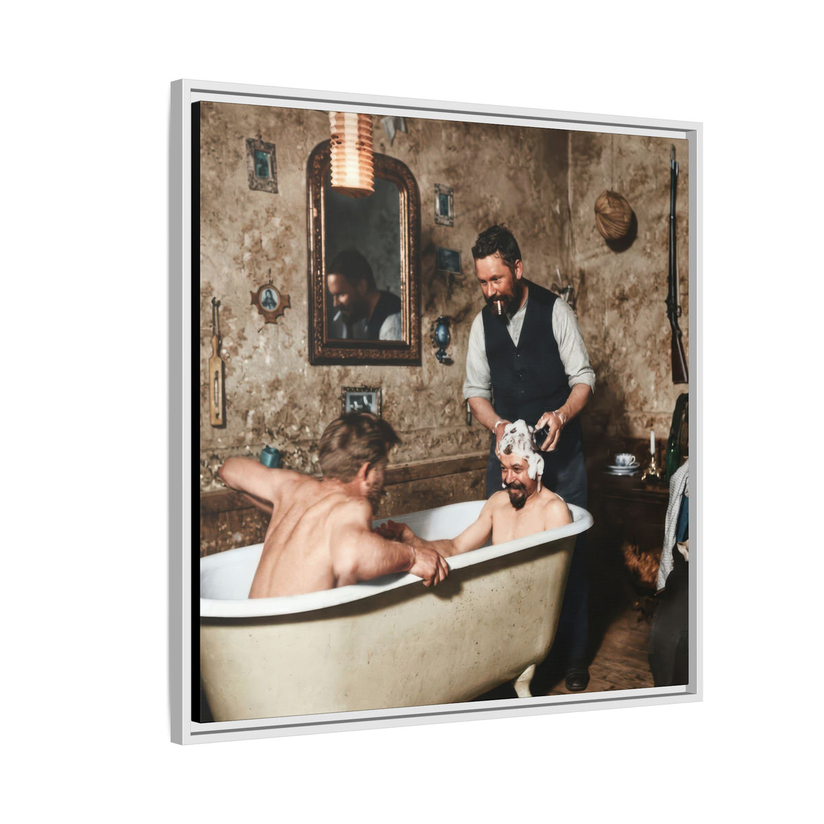 hommes 031 | Framed Vintage Photo - Matte Canvas2