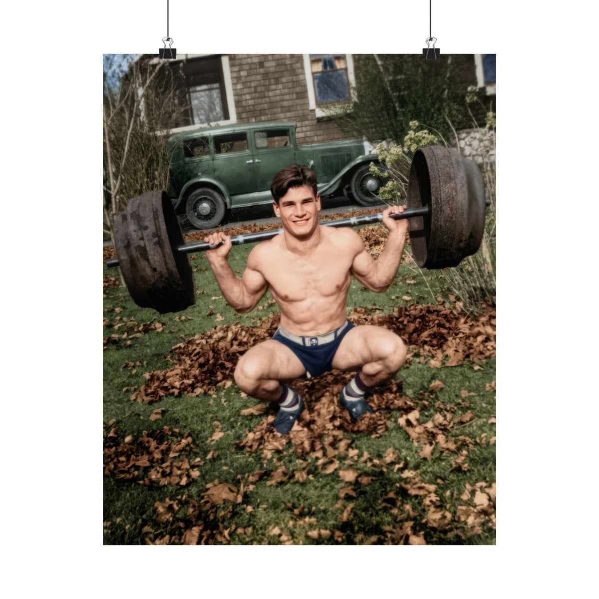 Vintage Strongman Weightlifting Matte Vertical Poster