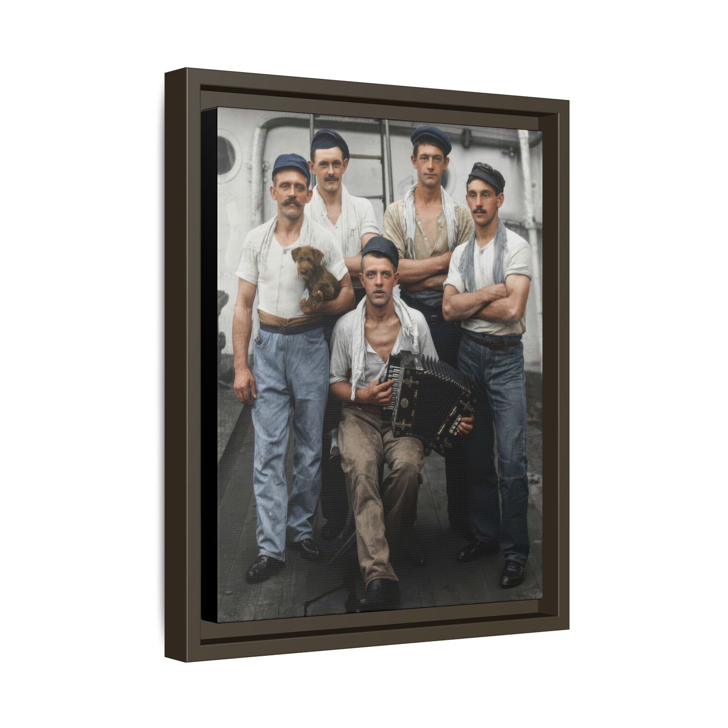 hommes 002 | Framed Vintage Photo - Matte Canvas