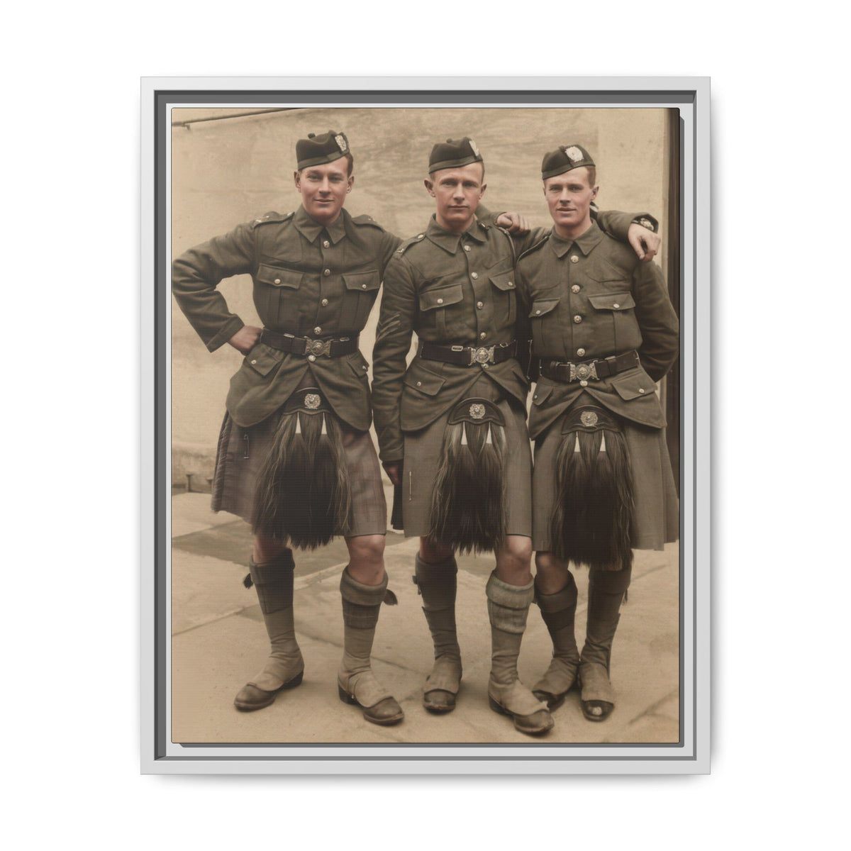 hommes 014 | Framed Vintage Photo - Matte Canvas