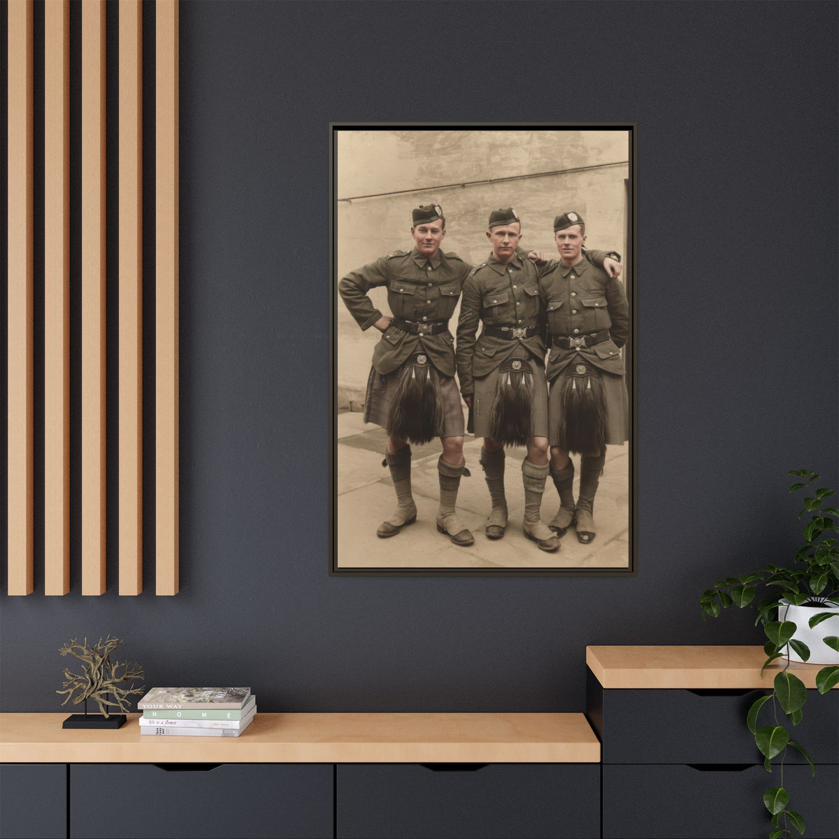 hommes 014 | Framed Vintage Photo - Matte Canvas