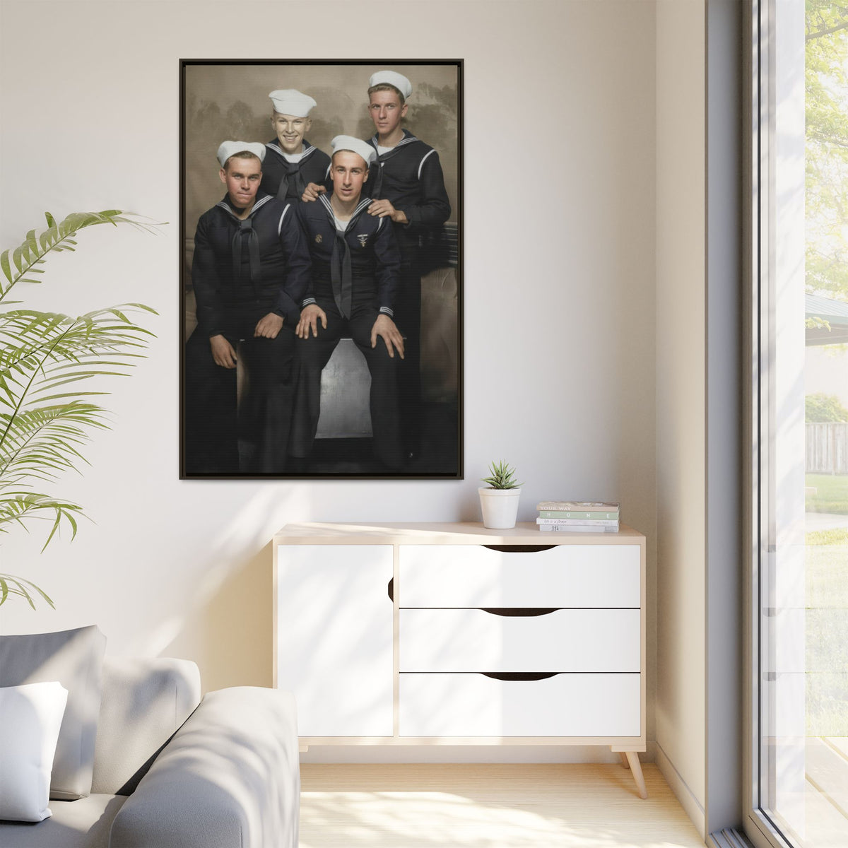 hommes 011 | Framed Vintage Photo - Matte Canvas