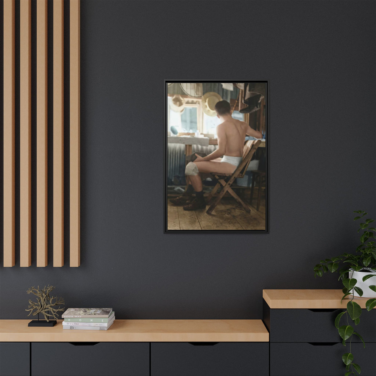celibataire 022 | Framed Vintage Photo - Matte Canvas