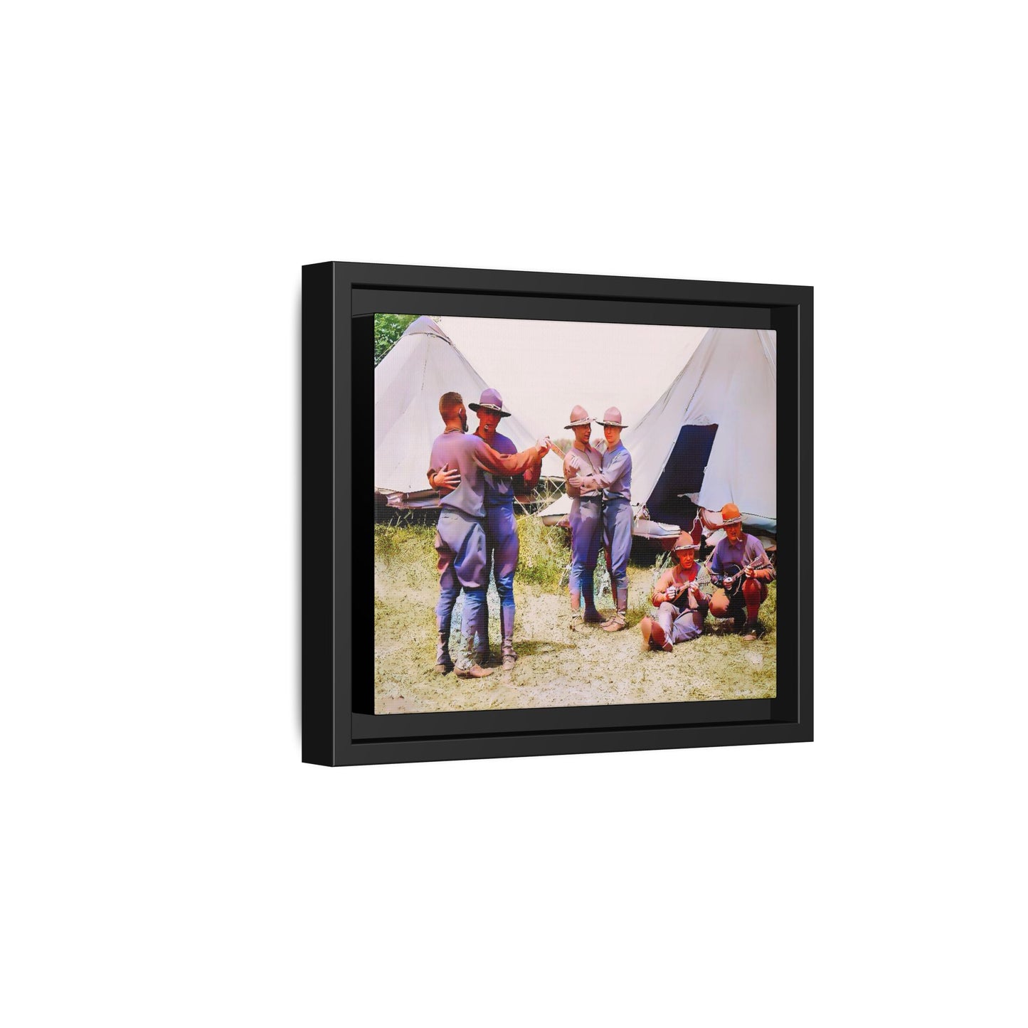 hommes 006 | Framed Vintage Photo - Matte Canvas