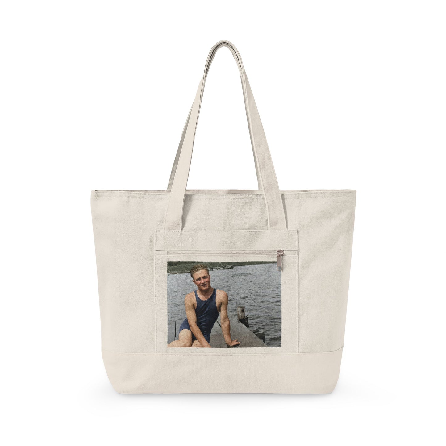 Beach Day Zippered Canvas Tote | nager 038