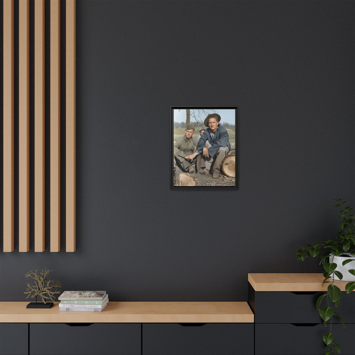 hommes 020 | Framed Vintage Photo - Matte Canvas