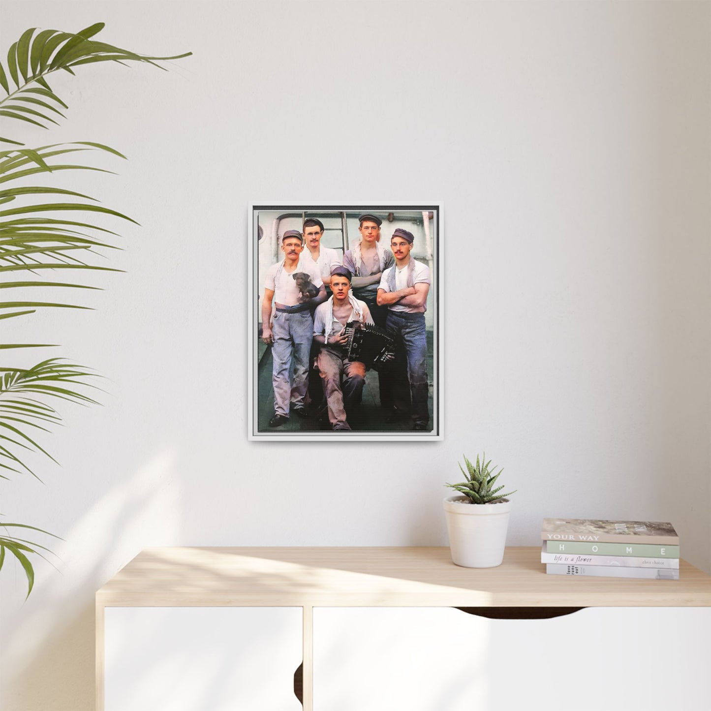 hommes 002 | Framed Vintage Photo - Matte Canvas