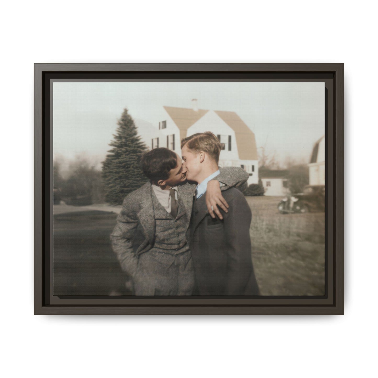 vintage photo gay couple kissing