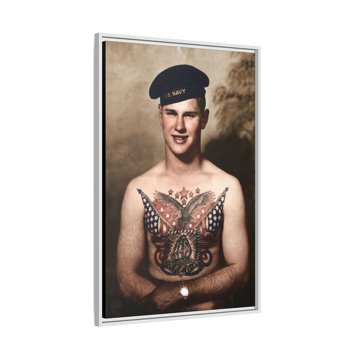celibataire 037 | Framed Vintage Photo - Matte Canvas