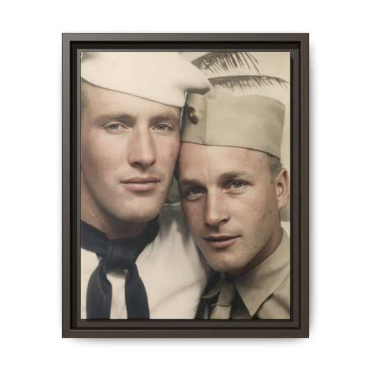 historic photobooth portrait two men archival photo wall art