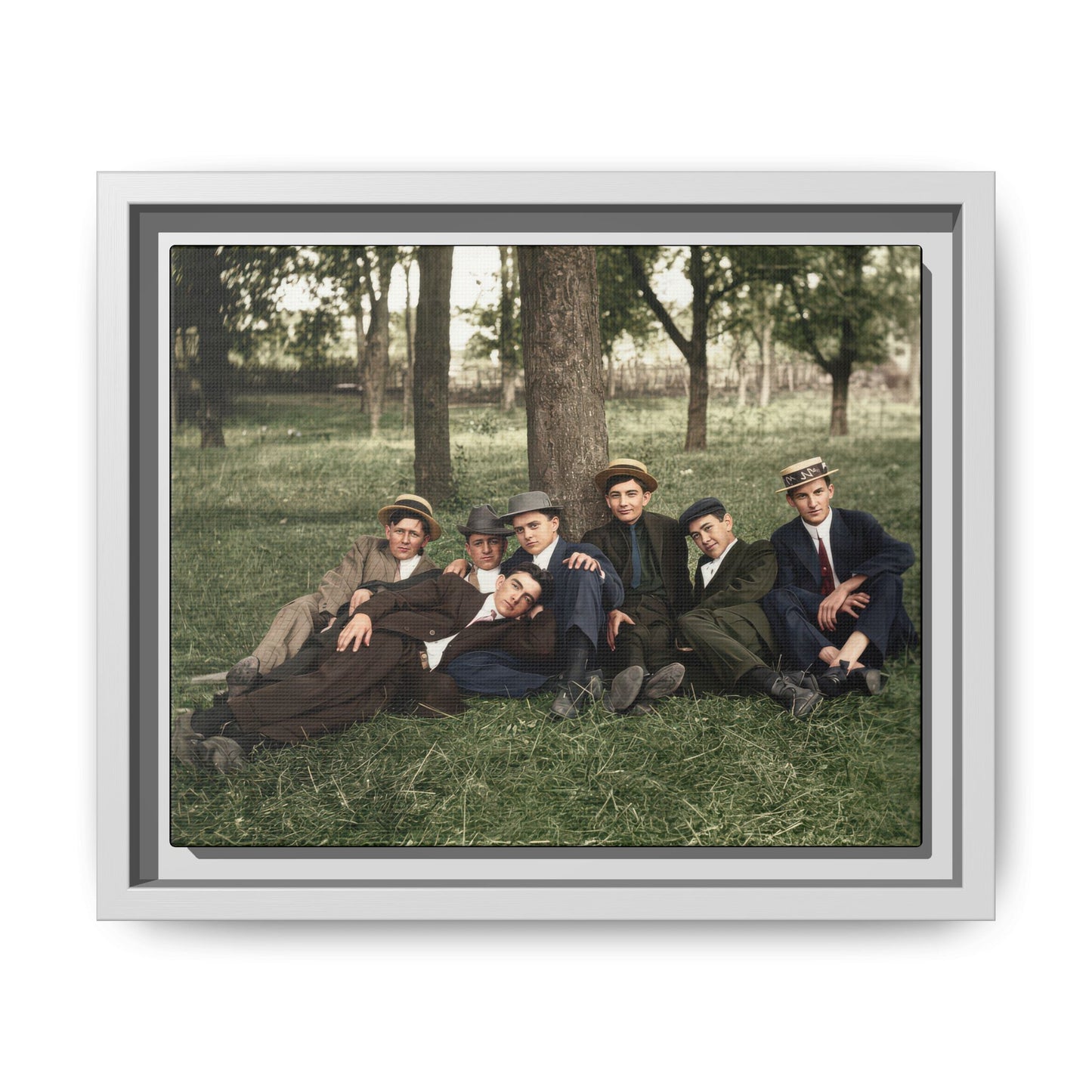 hommes 005 | Framed Vintage Photo - Matte Canvas