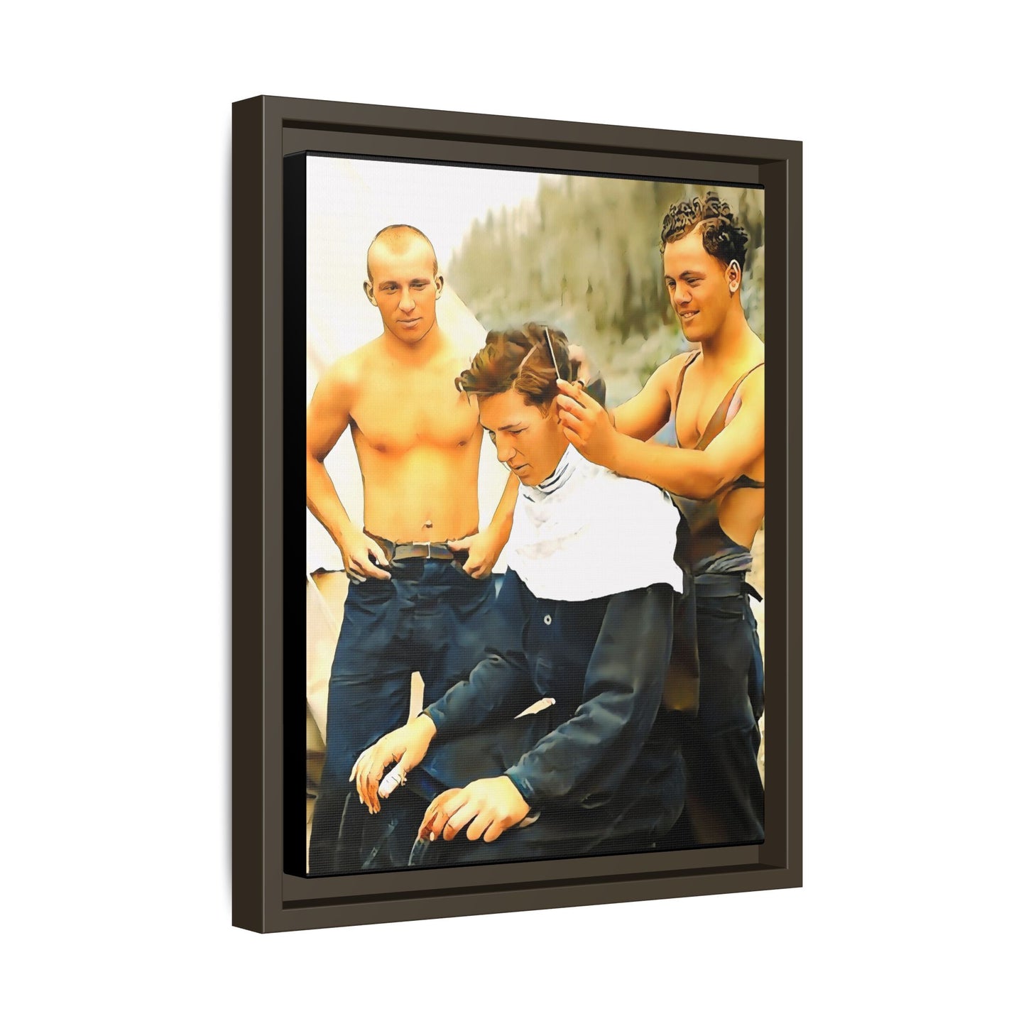 hommes 008 | Framed Vintage Photo - Matte Canvas