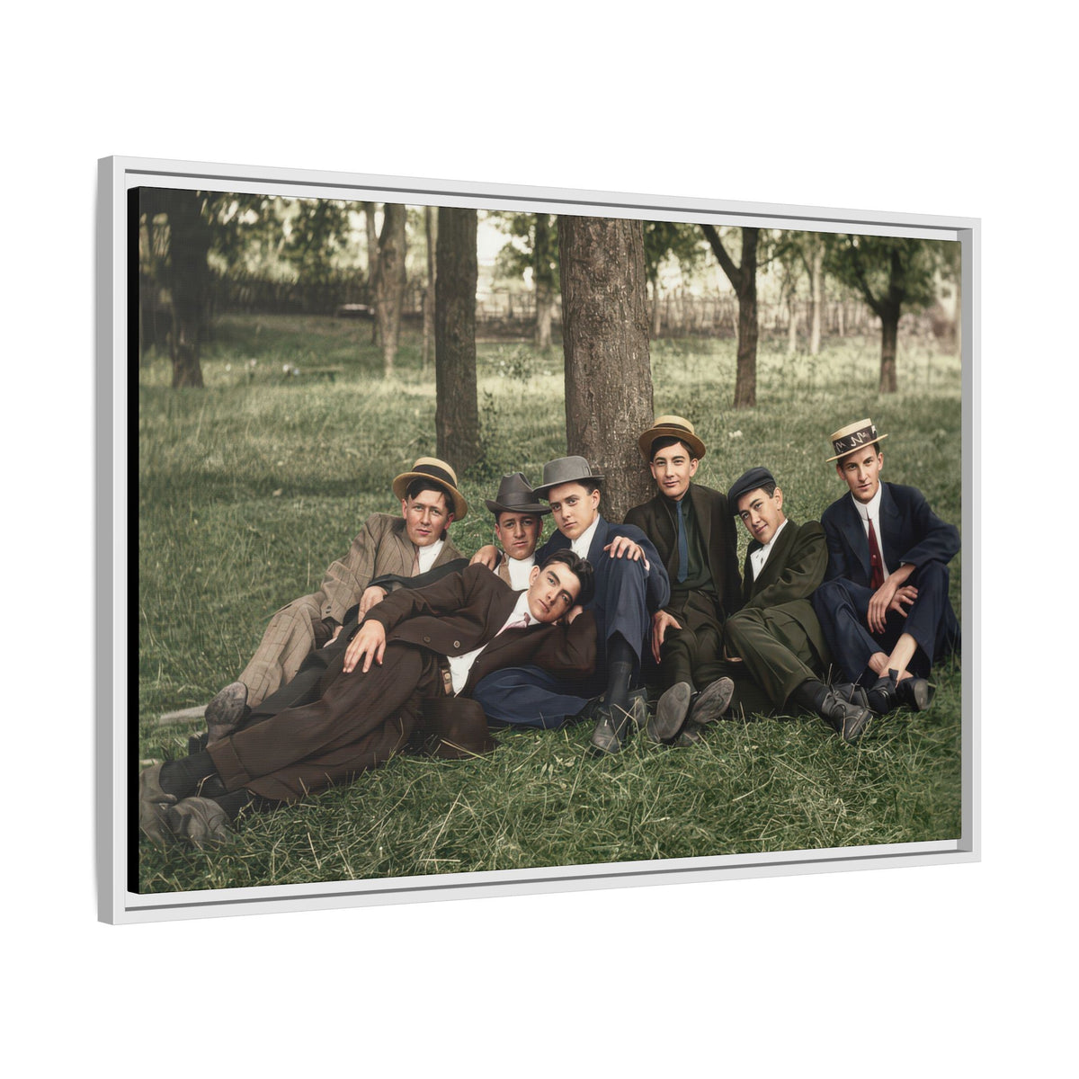 hommes 005 | Framed Vintage Photo - Matte Canvas