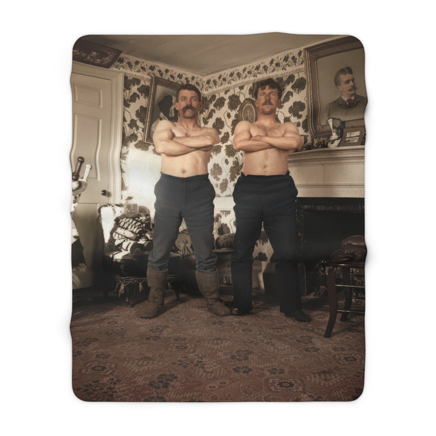 2.	Athlétisme sherpa throw blanket with historical physical culture photography 