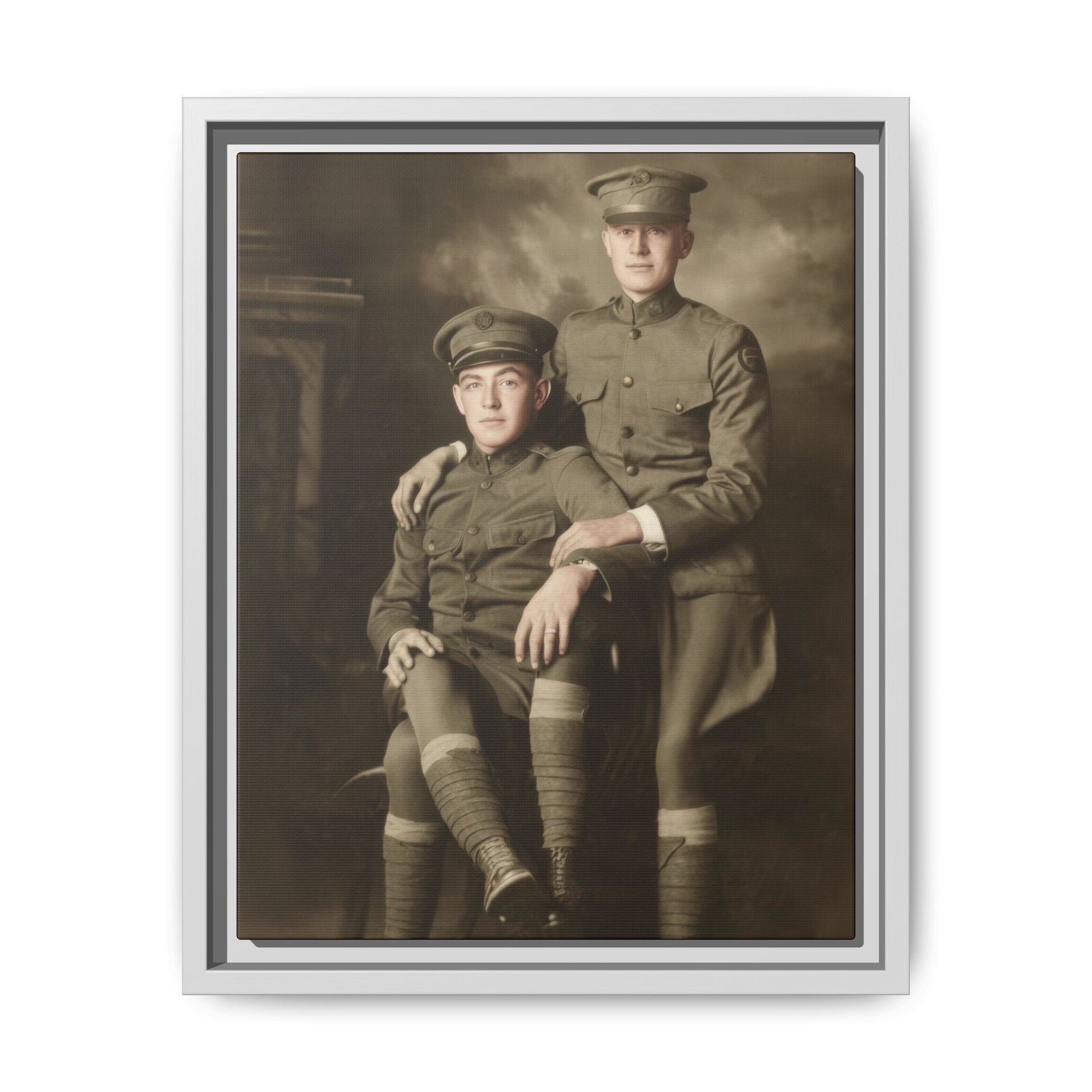archival vintage military portrait wall decor Walt and Pete collection