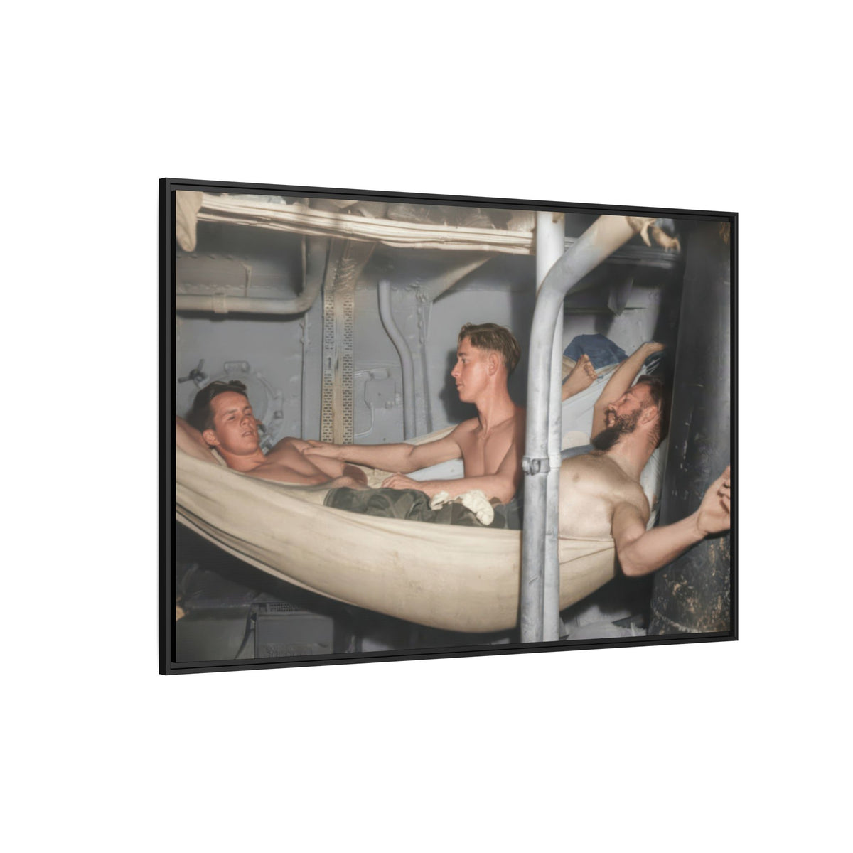 hommes 004 | Framed Vintage Photo - Matte Canvas