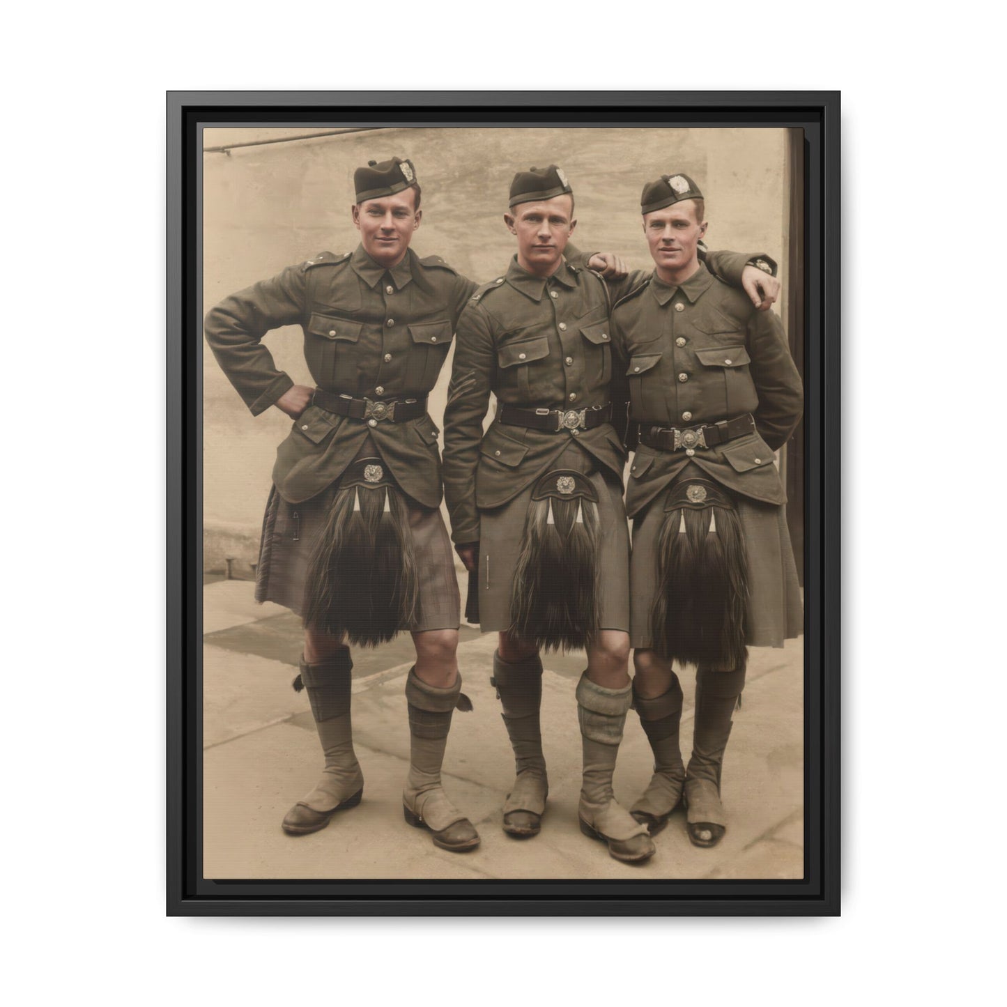 hommes 014 | Framed Vintage Photo - Matte Canvas