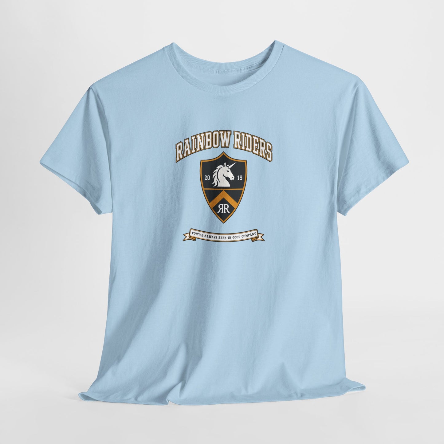 Rainbow Riders Heritage Crest T-Shirt | Est. 2019 LGBTQ+ Collegiate Tee