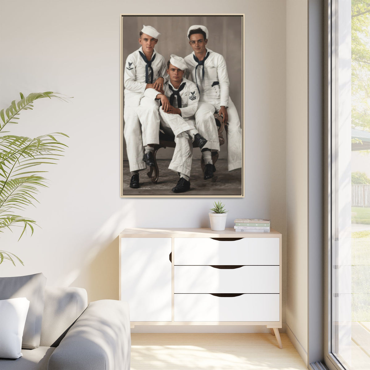 hommes 008 | Framed Vintage Photo - Matte Canvas