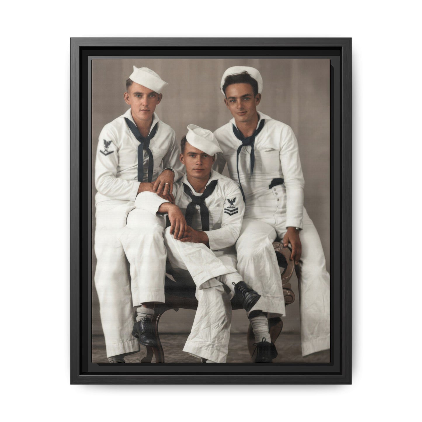 hommes 008 | Framed Vintage Photo - Matte Canvas