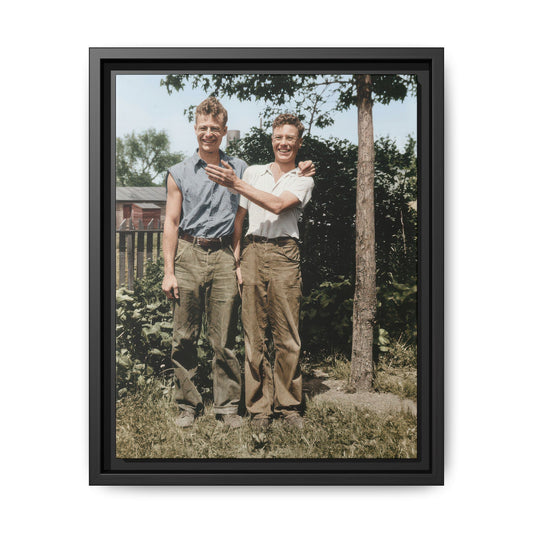 Early 20th century outdoor double portrait vintage photograph canvas wall art