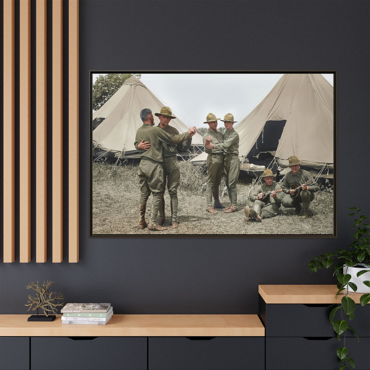 hommes 006 | Framed Vintage Photo - Matte Canvas