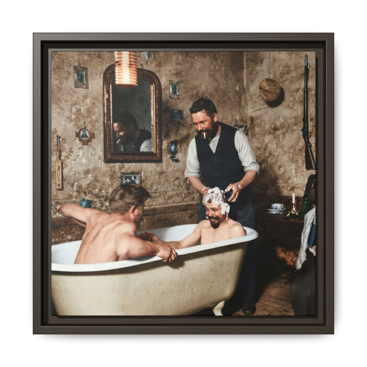 hommes 031 | Framed Vintage Photo - Matte Canvas2