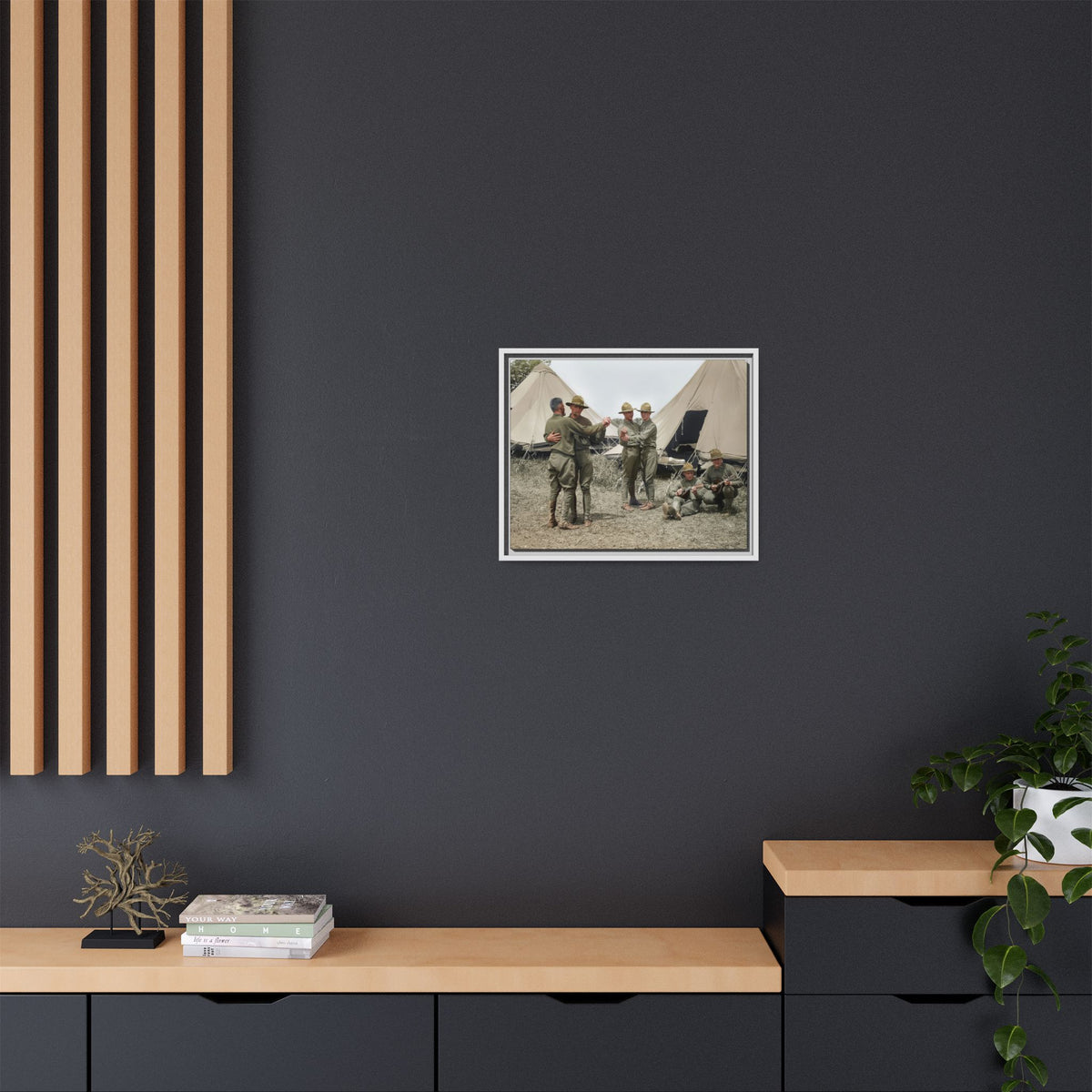 hommes 006 | Framed Vintage Photo - Matte Canvas