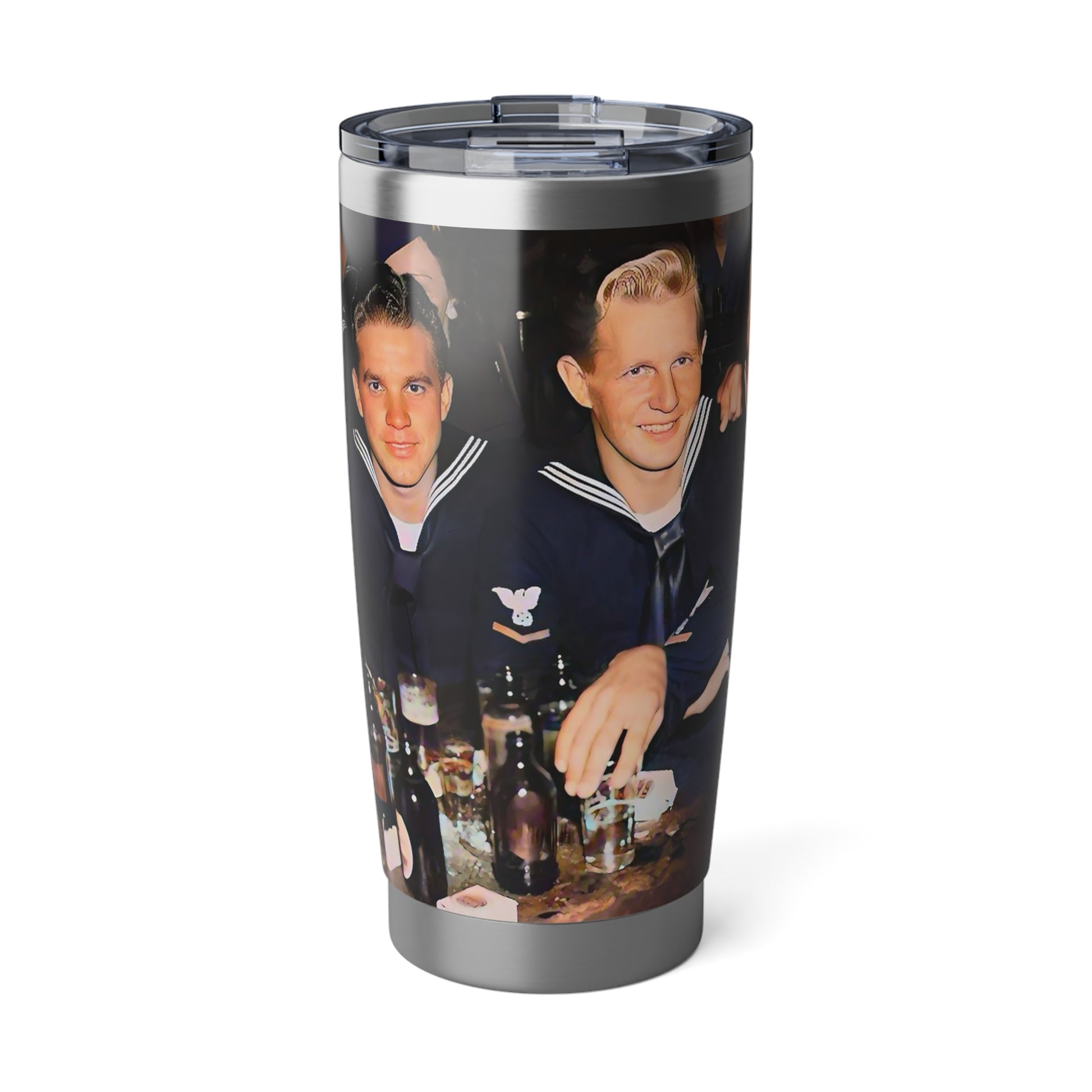 hommes 007 | Vagabond 20oz Tumbler Vintage WWII Photo Navy Mess Bar Sailors Gay LGBTQ History Gift