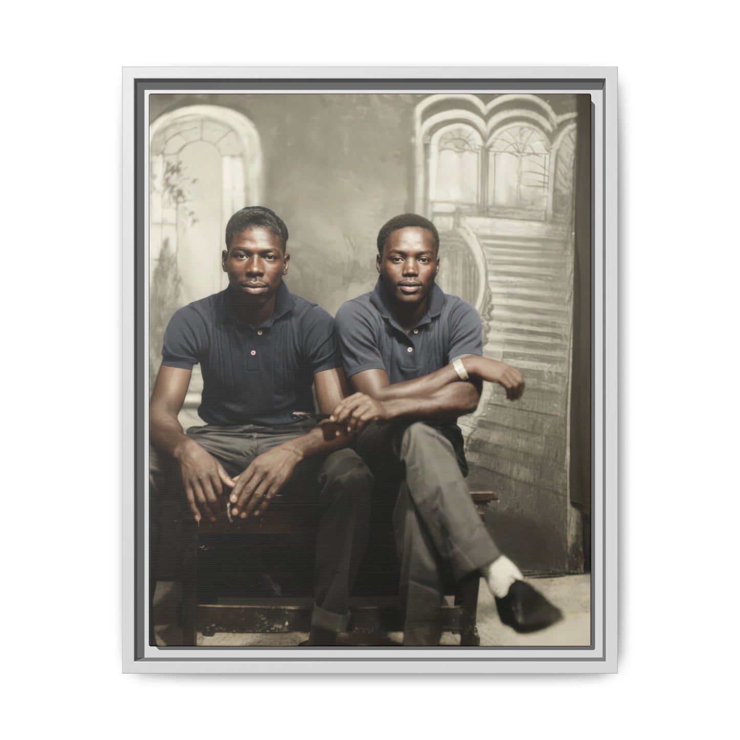 paire 044 | Framed Vintage Photo - Matte Canvas
