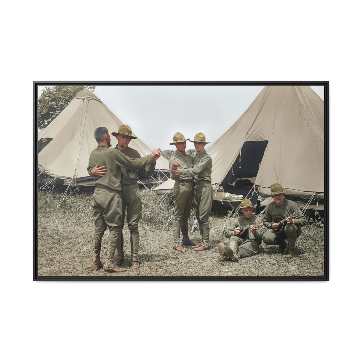 hommes 006 | Framed Vintage Photo - Matte Canvas