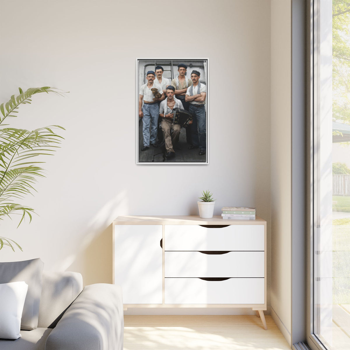 hommes 002 | Framed Vintage Photo - Matte Canvas