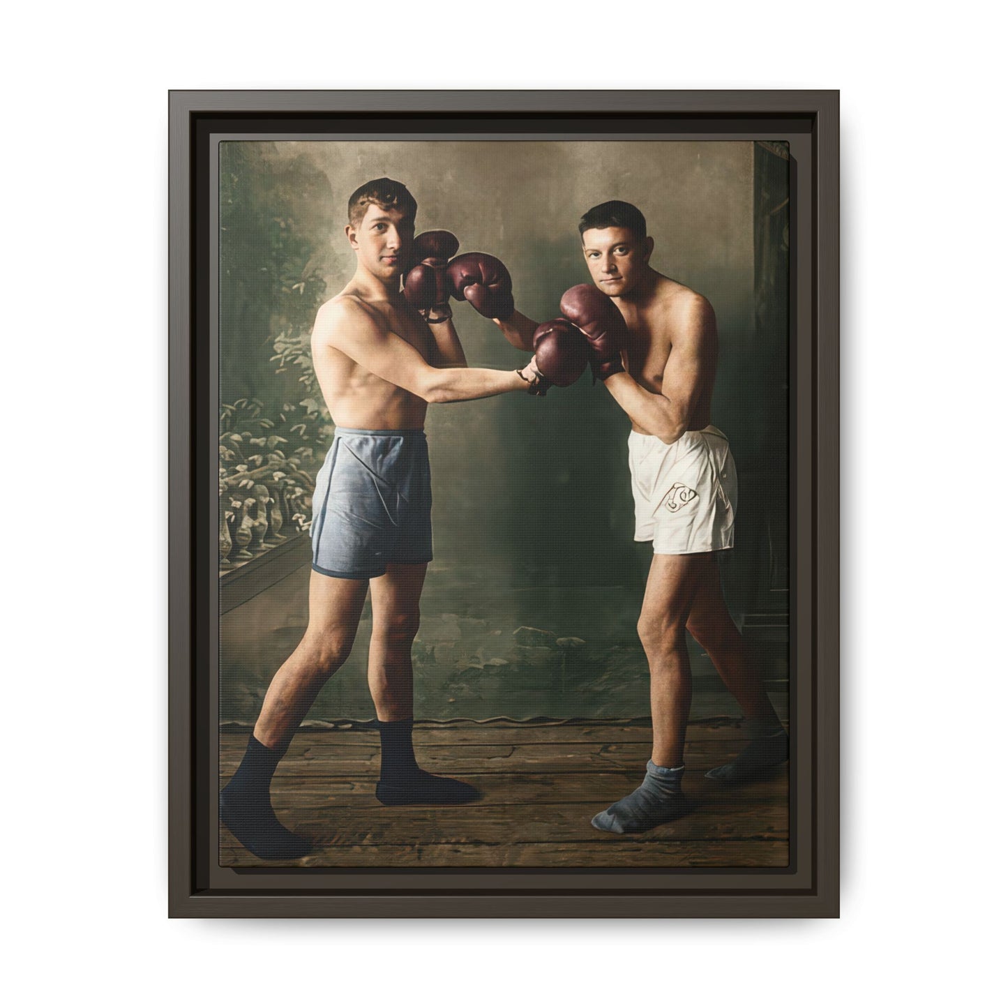 Historical boxing photograph restored and colorized athletic wall decor