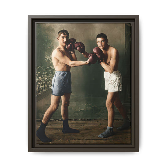 Historical boxing photograph restored and colorized athletic wall decor
