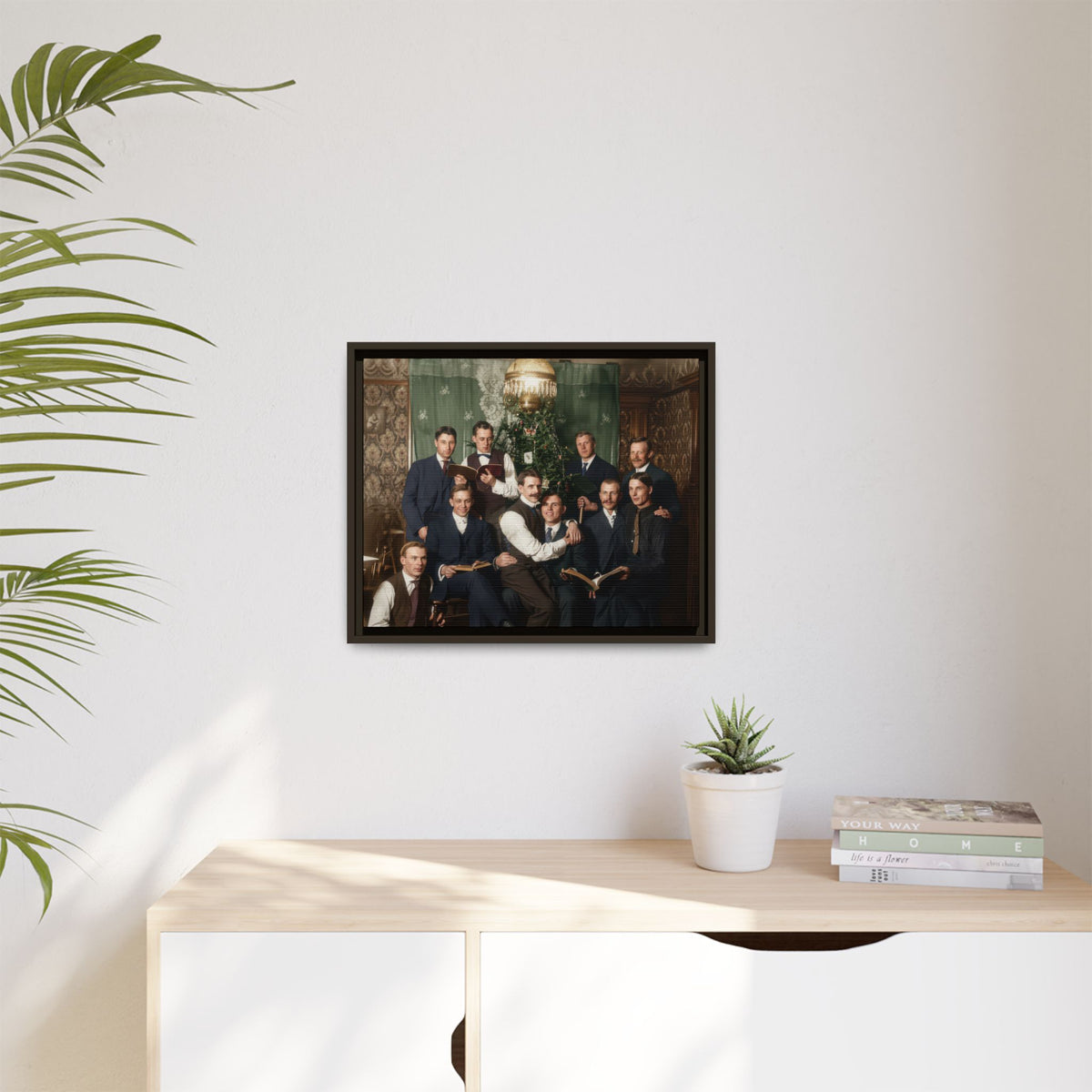 hommes 001 | Framed Vintage Photo - Matte Canvas