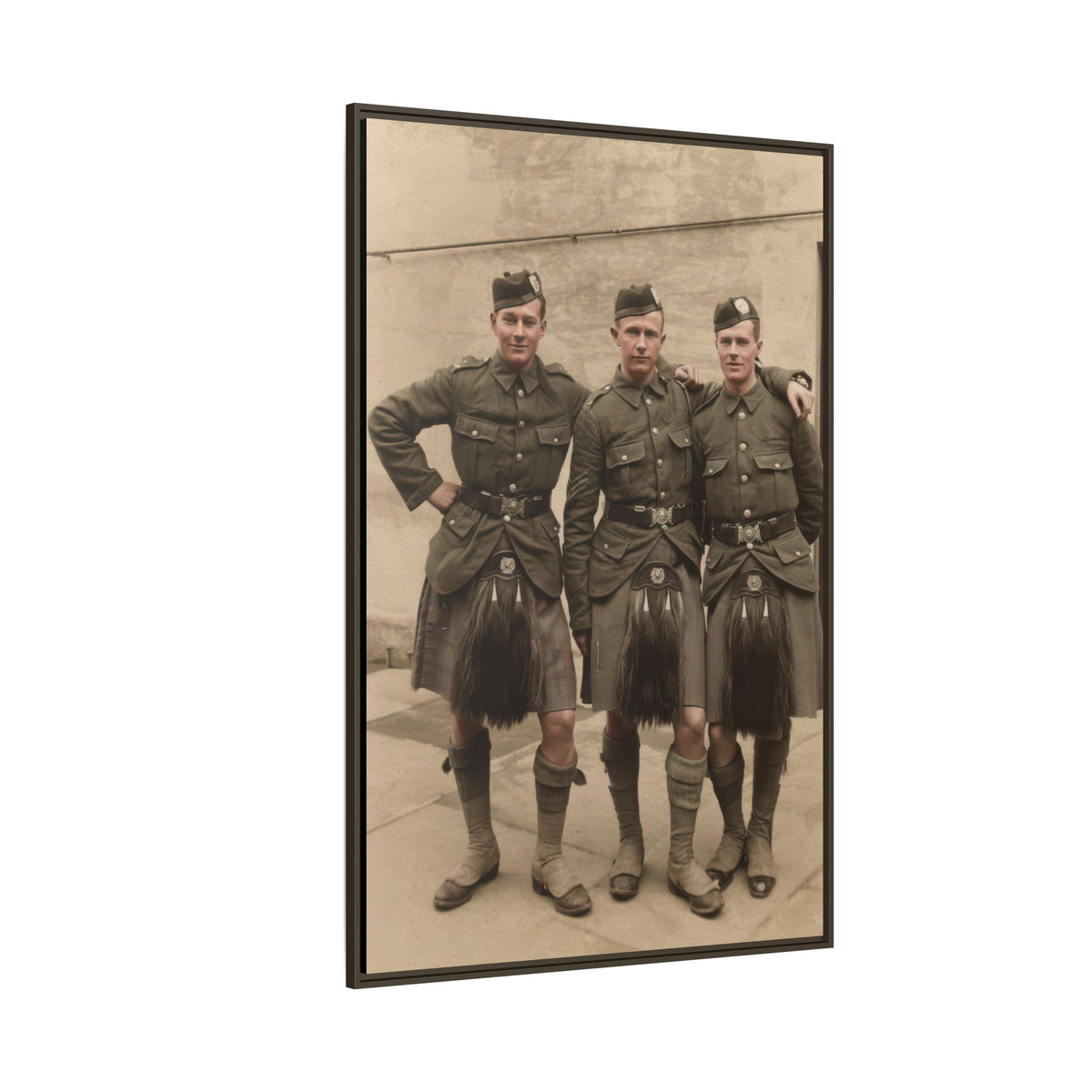 hommes 014 | Framed Vintage Photo - Matte Canvas