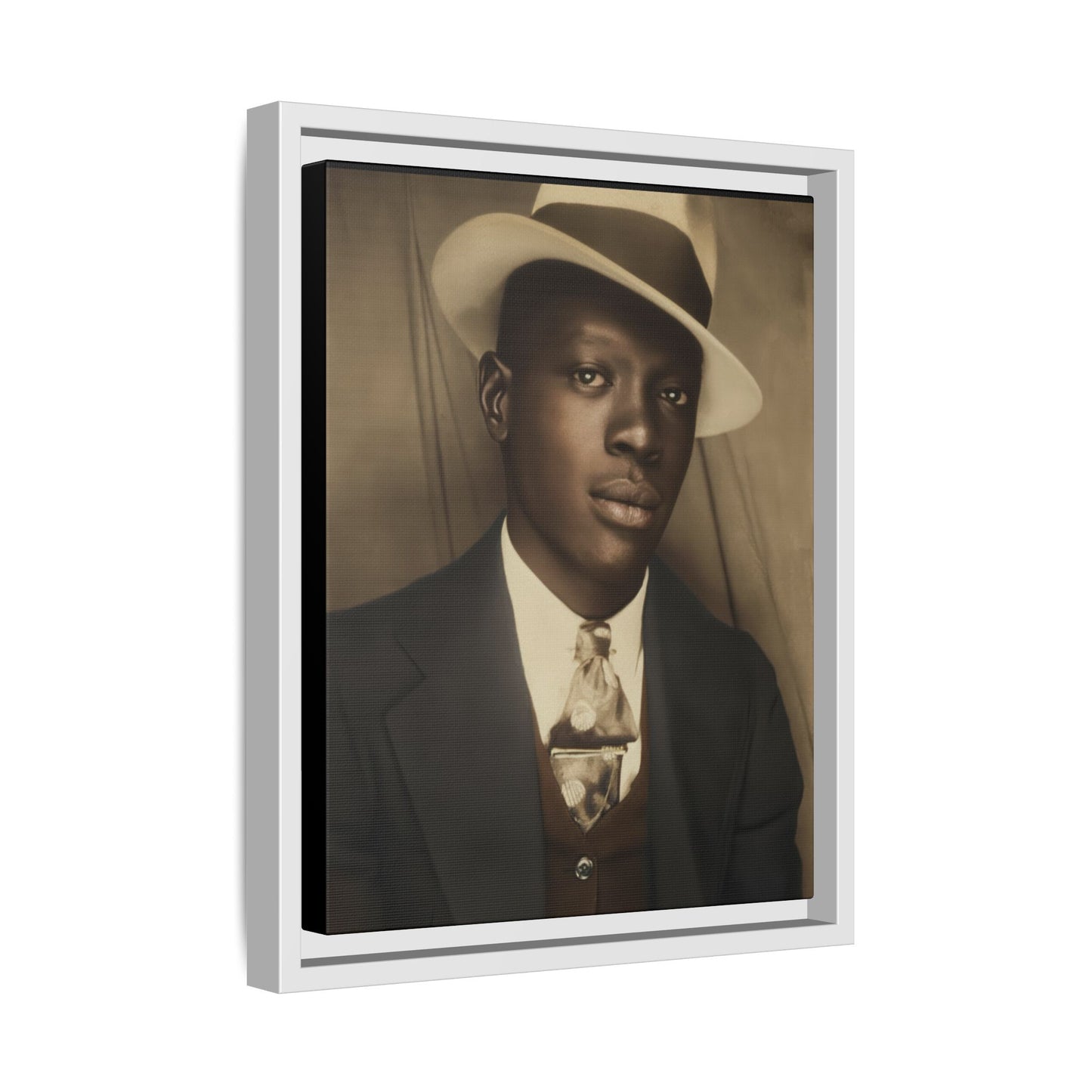 celibataire 019 | Framed Vintage Photo - Matte Canvas