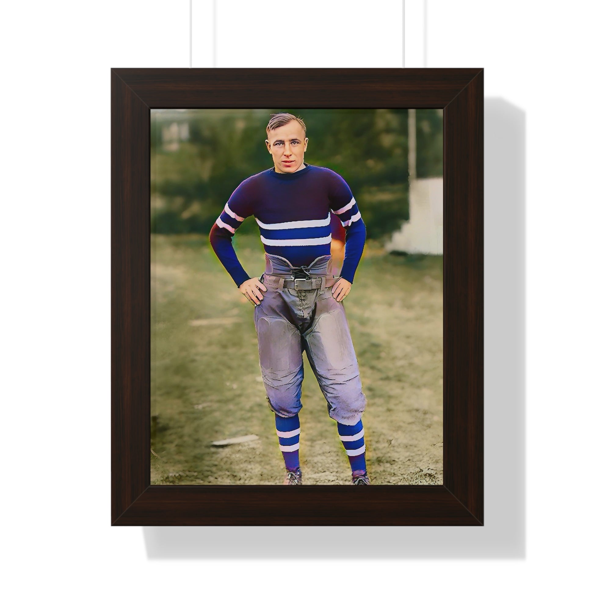 celibataire 015 | Framed Poster Vintage Football Player Pads 1910 High School Gay Queer LGBTQ Hot