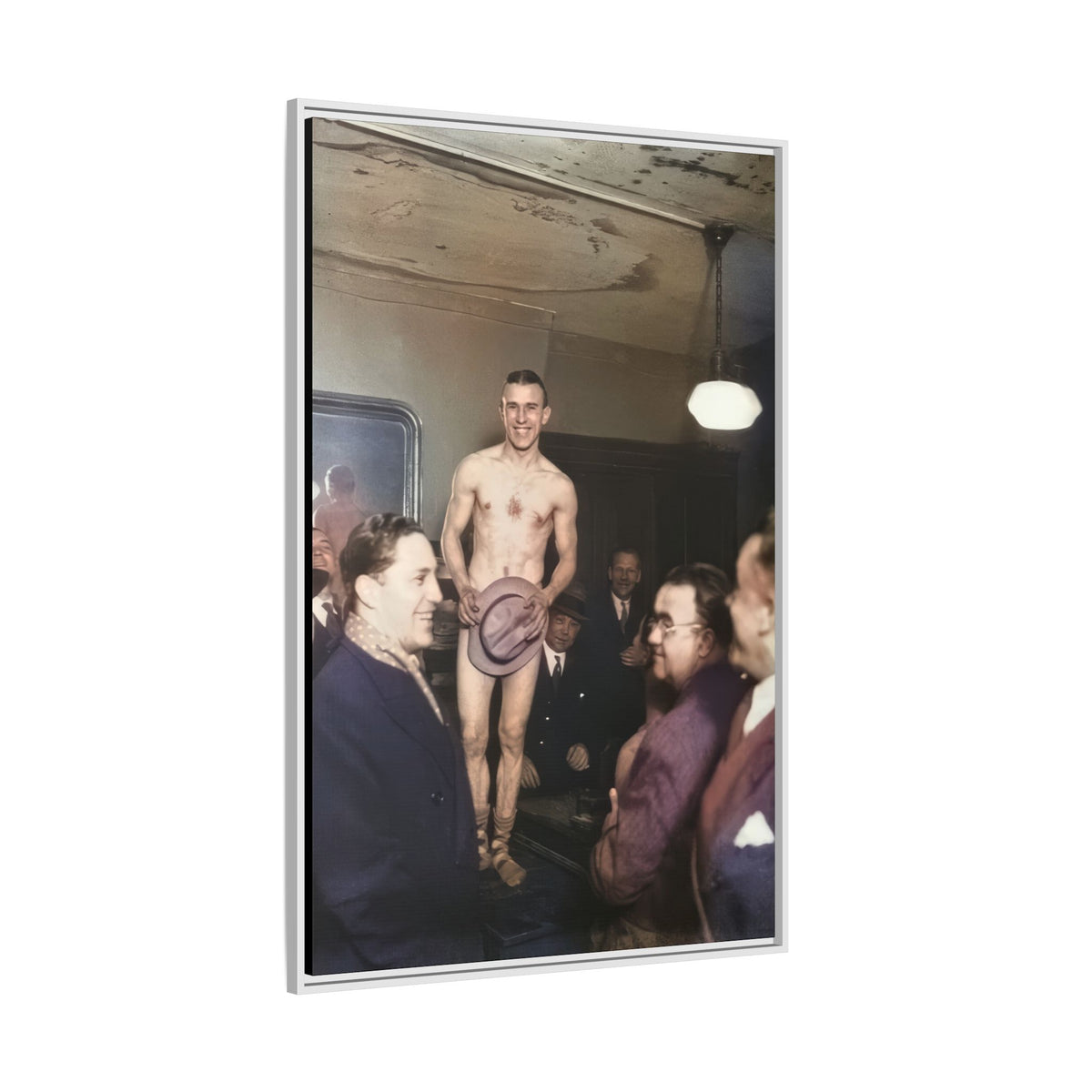 hommes 017 | Framed Vintage Photo - Matte Canvas