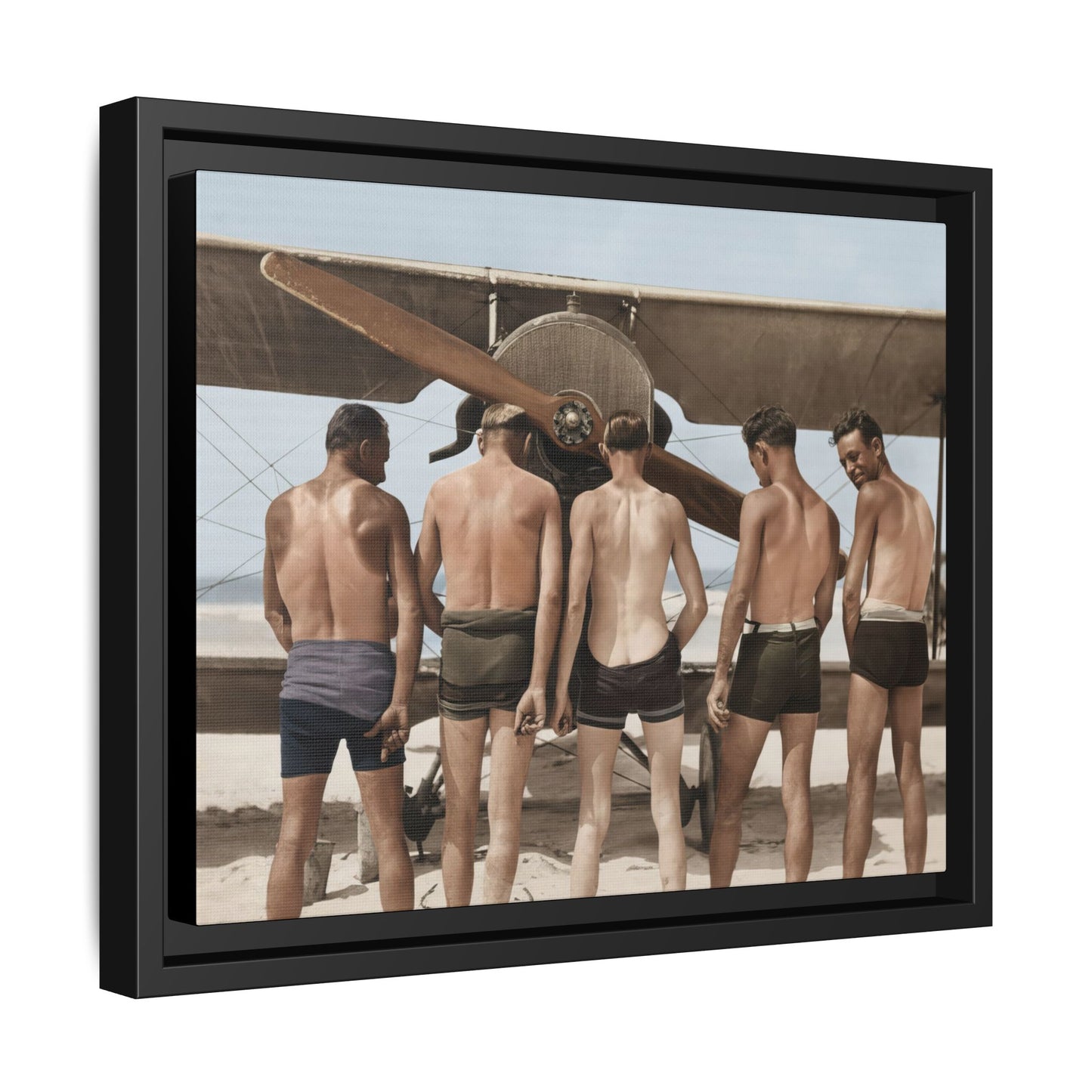 hommes 019 | Framed Vintage Photo - Matte Canvas
