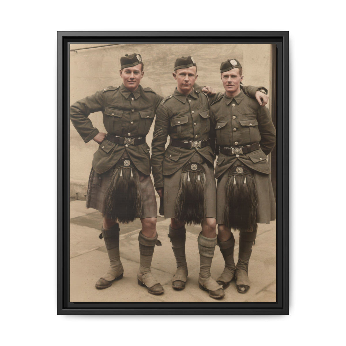 hommes 014 | Framed Vintage Photo - Matte Canvas
