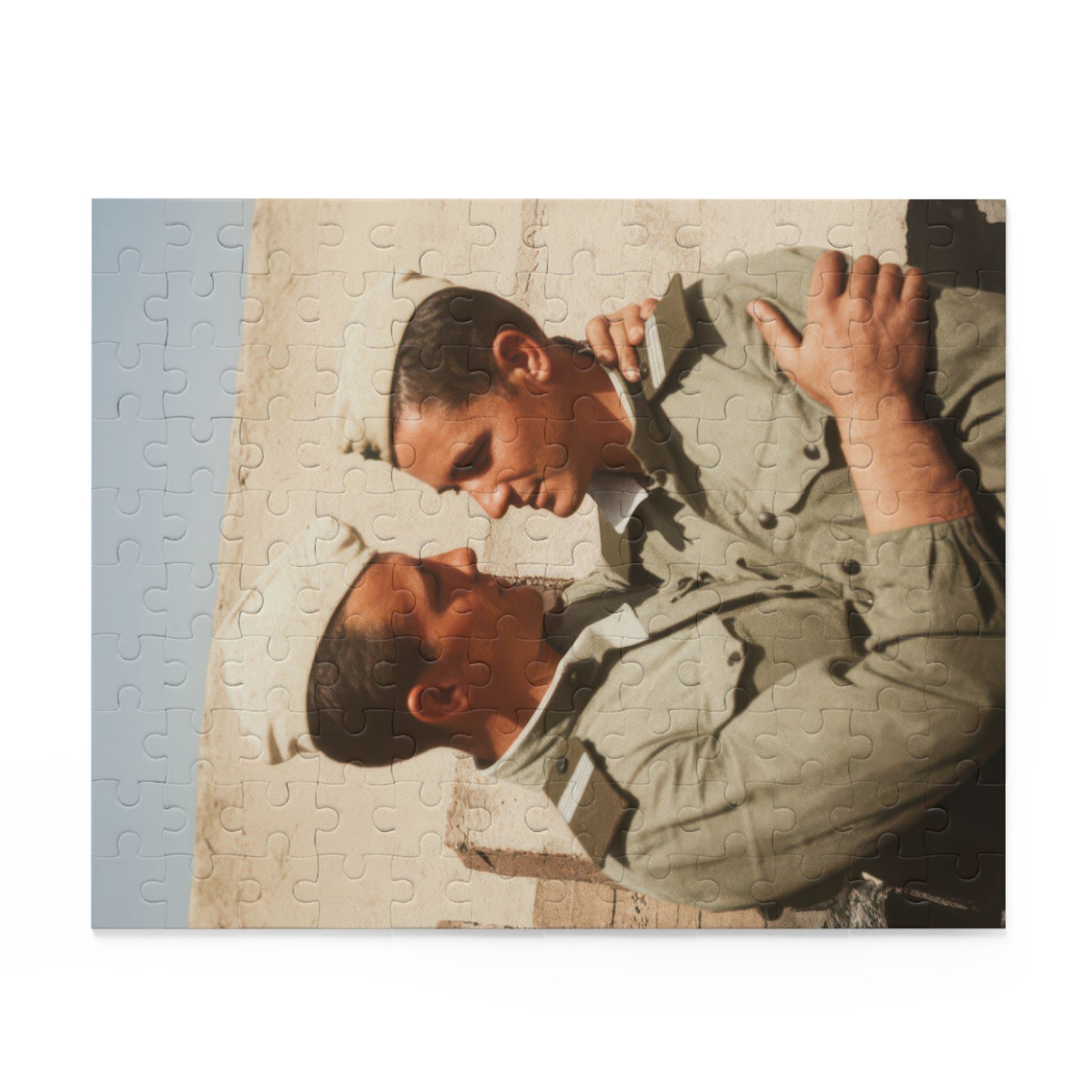 Sunlit Uniform Companions | Restored Historical Jigsaw Puzzle | paire 133